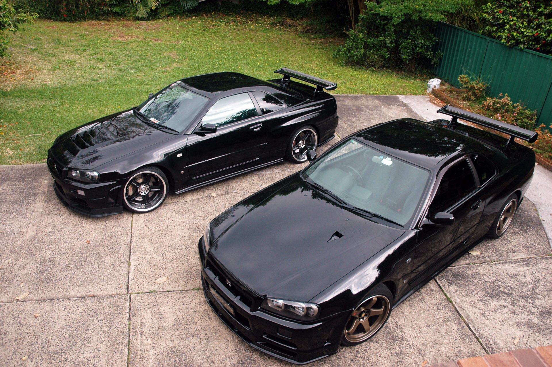 nissan horizon gtr r34 black front grass tree nissan gtr r34 fence