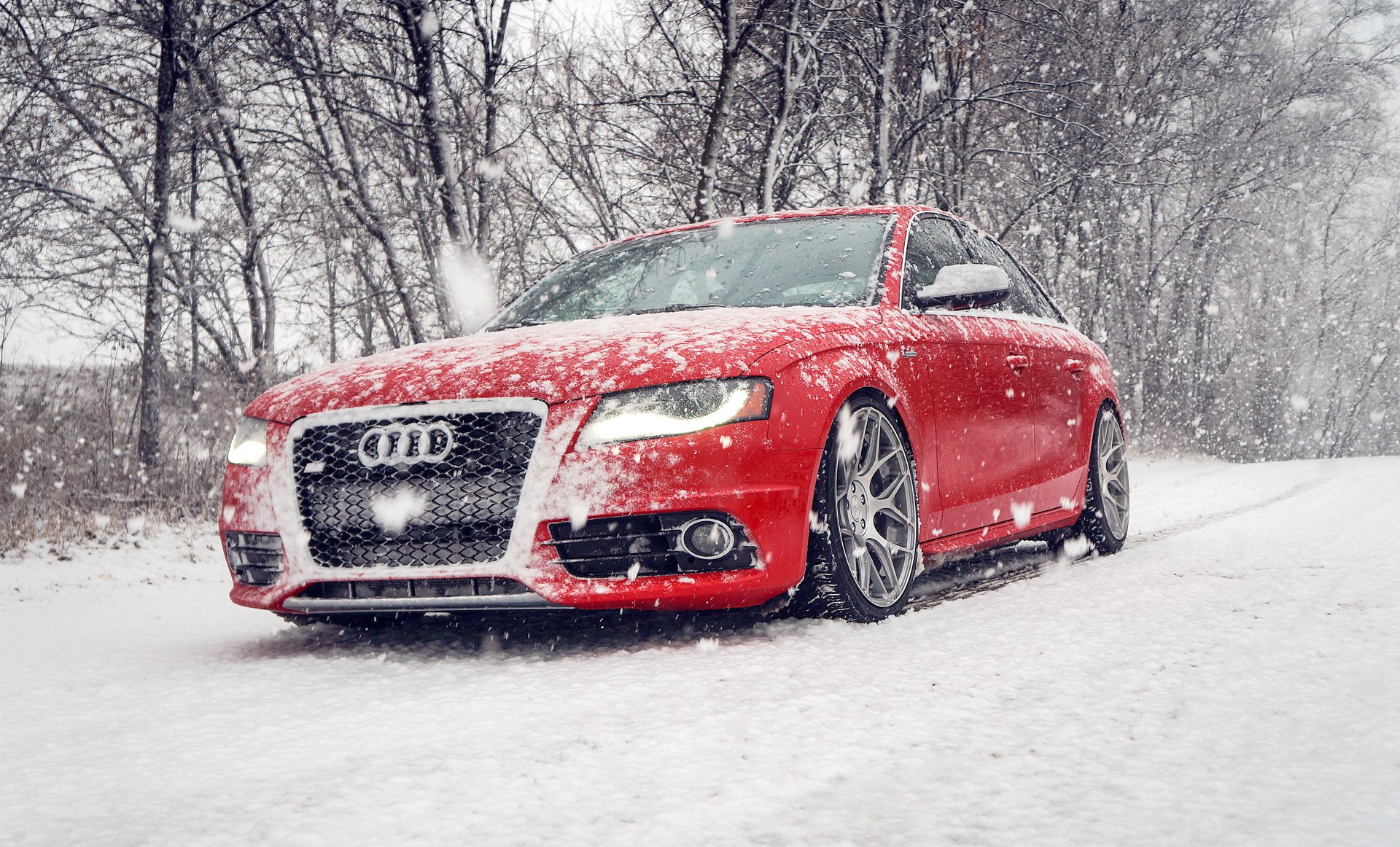 audi s4 rojo invierno audi rojo invierno nieve