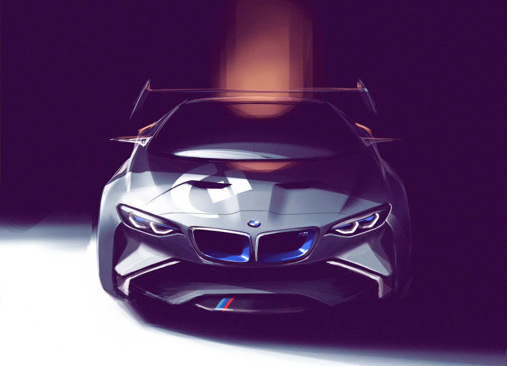 bmw visione gran turismo concept car auto anteriore arte disegno