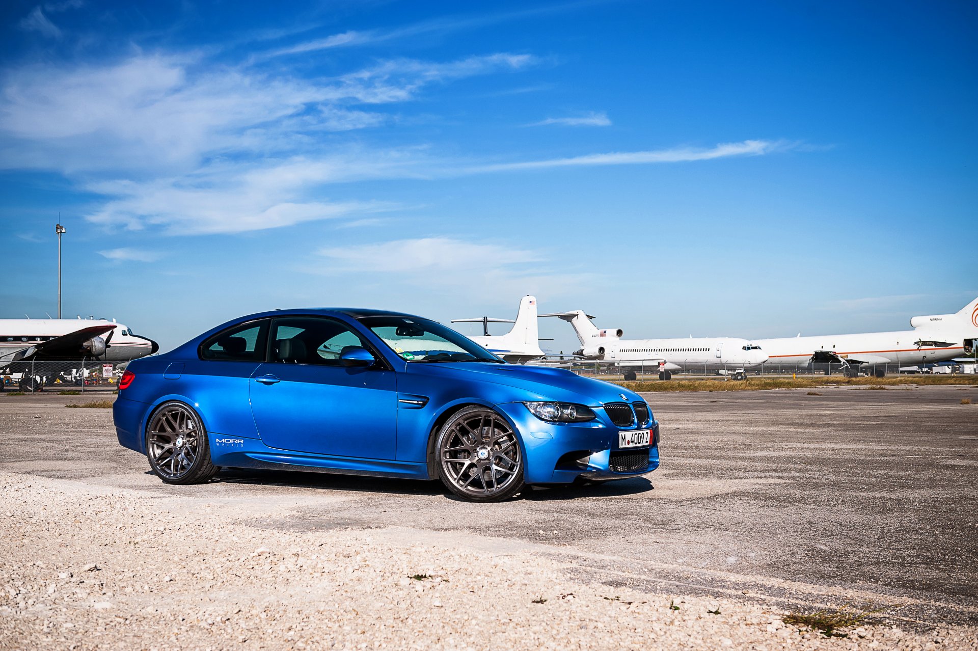 bmw m3 e92 blue bmw profile rims glare