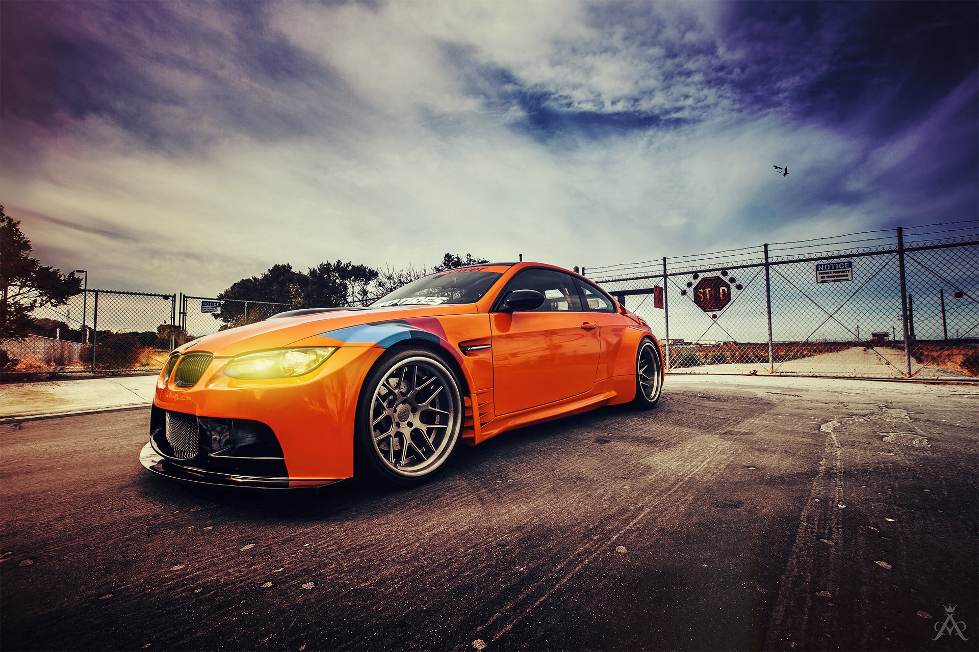 bmw gt2 e92 m3 naranja cielo