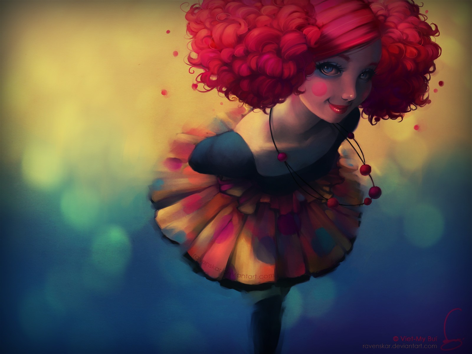 psychedelic girl clown