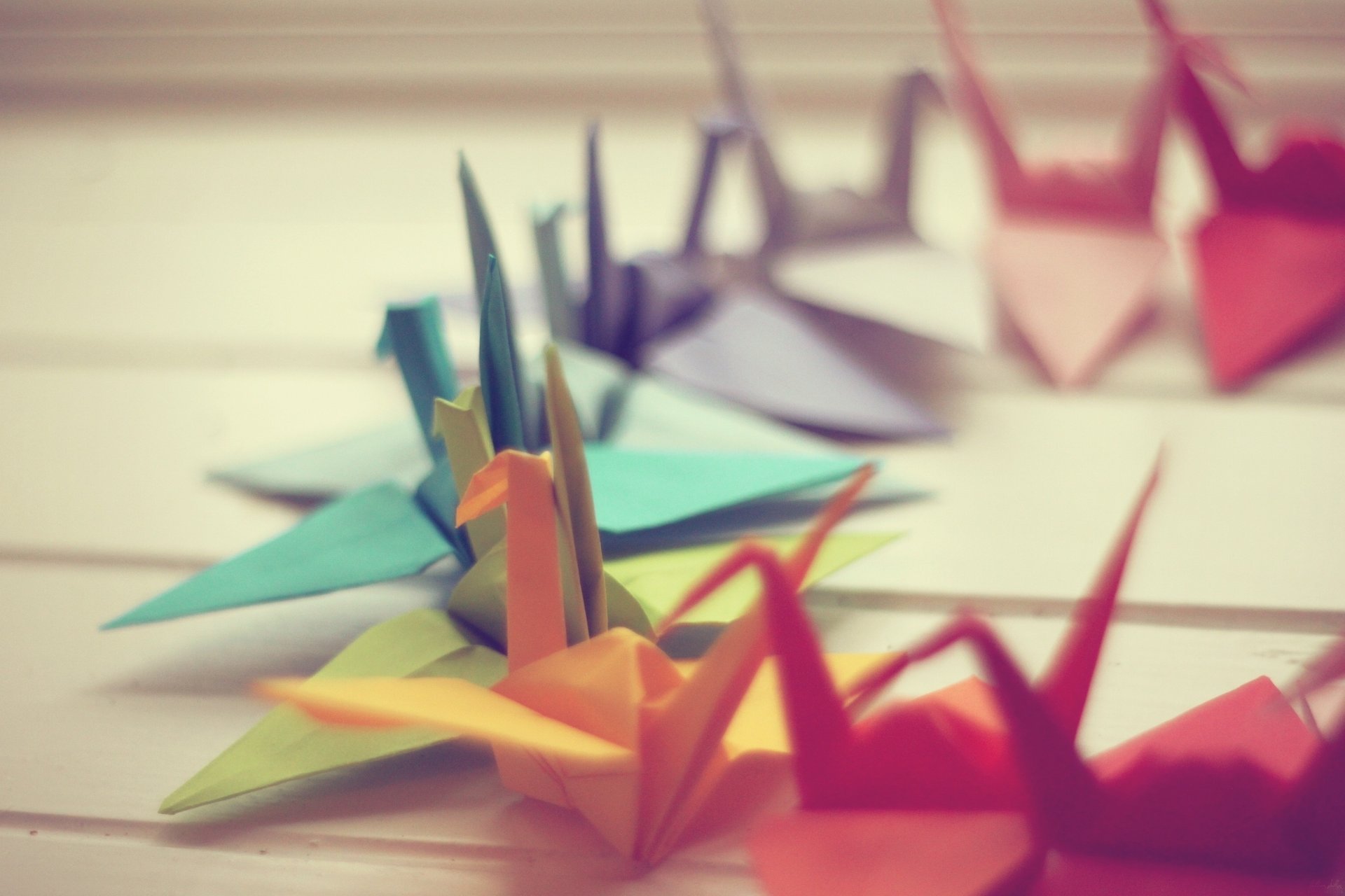 photo grues papier macro origami fond papier peint