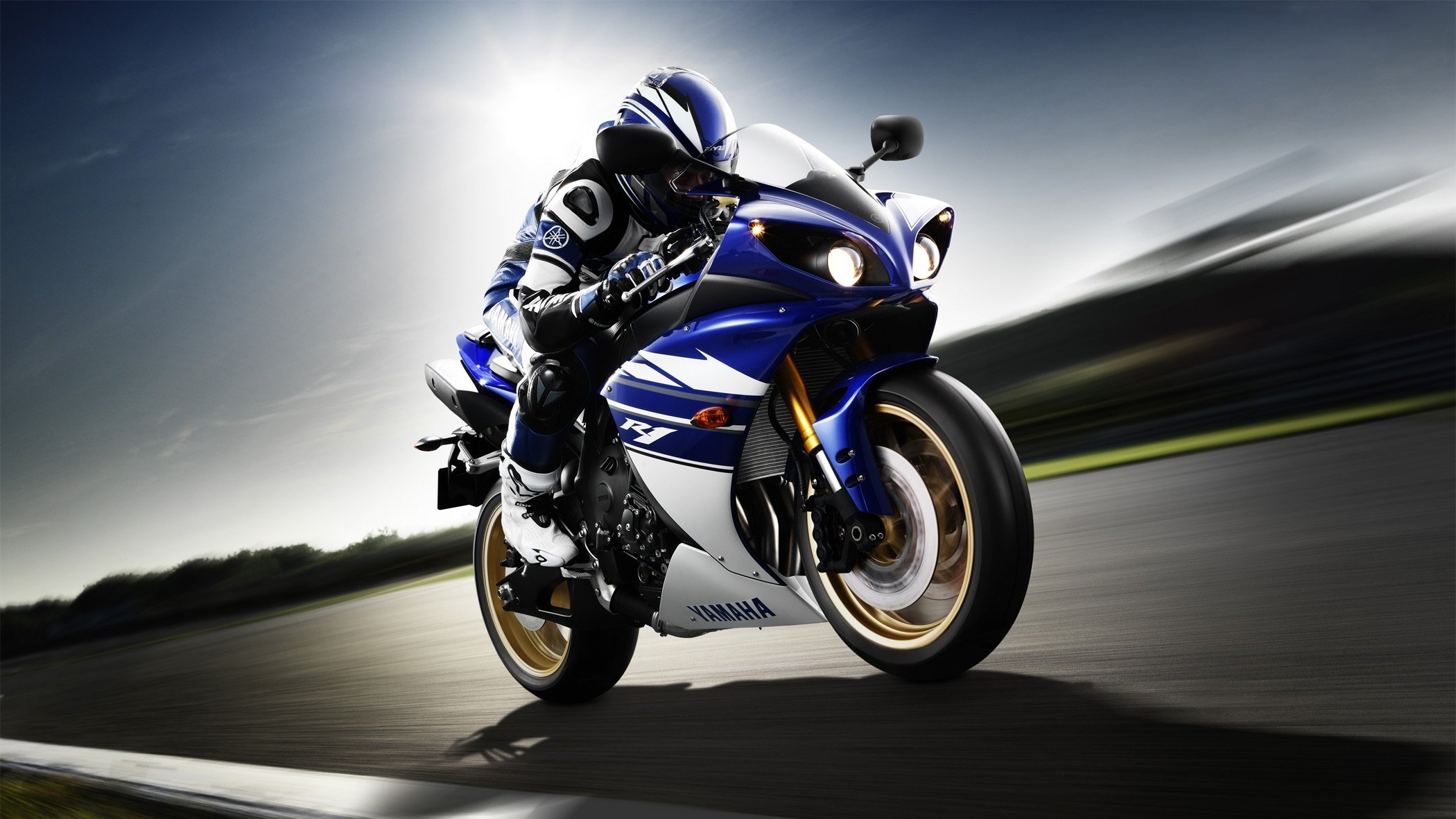 yamaha yzf-r1 передние ямаха мотоциклист спортивный мотоцикл скорость