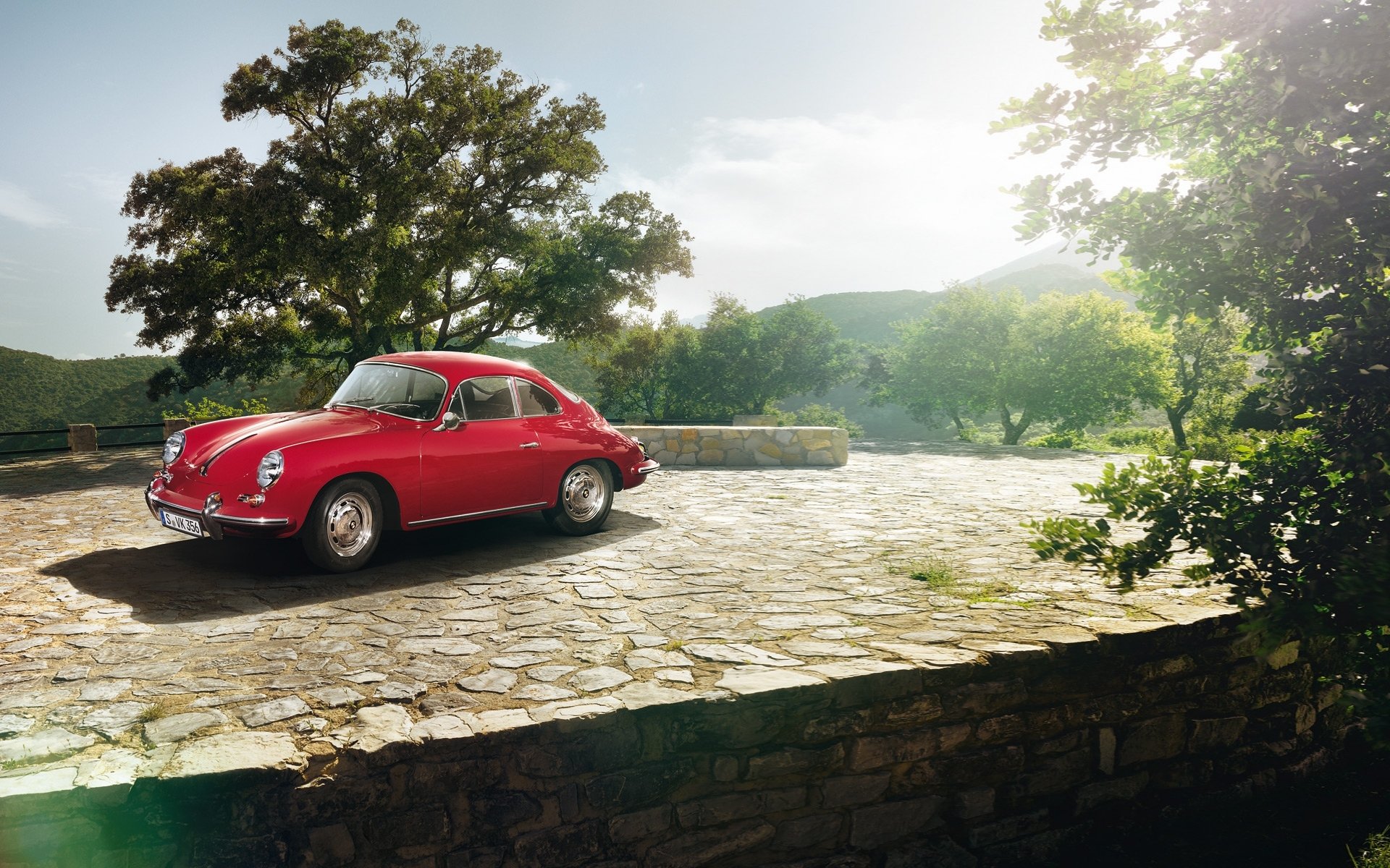 porsche 356c 1600 coupé 1963 porsche avant classique arbres ciel