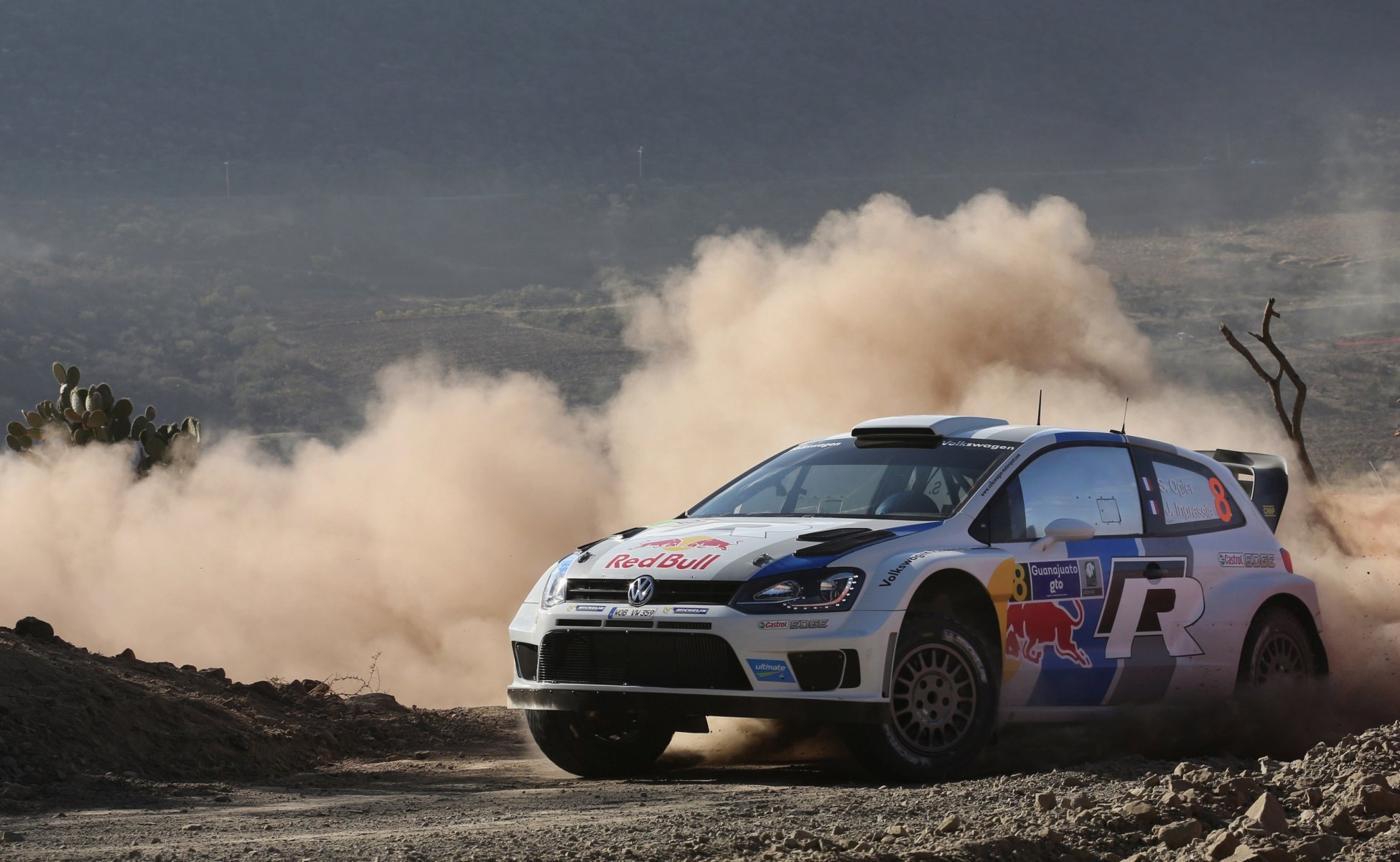 volkswagen polo wrc rally s. ogier polvo auto méxico deporte derrape porot