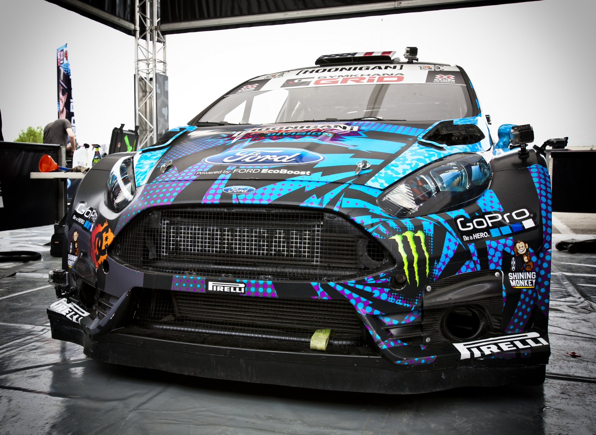 ford fiesta ken block gopro wrc hoonigan azul rally deportes coche