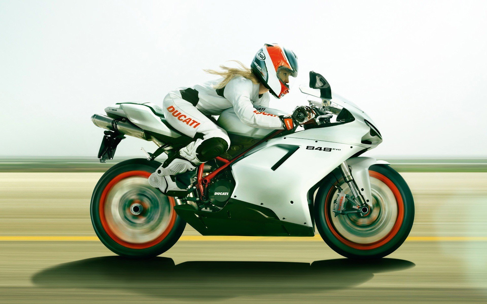 ducati 848 девушка мотоцикл дукати