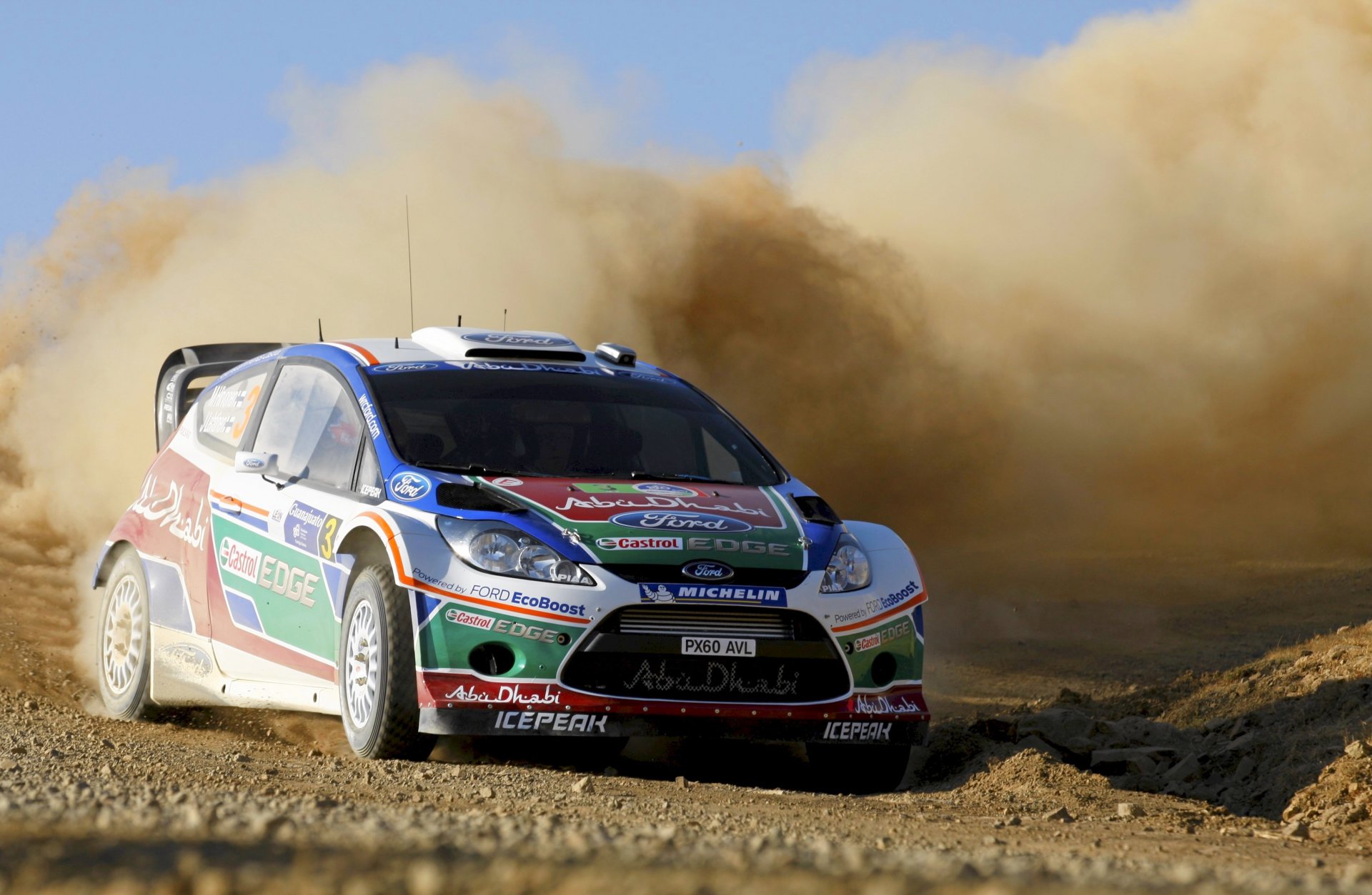 ford fiesta rally wrc speed veil drift dust front vehicle