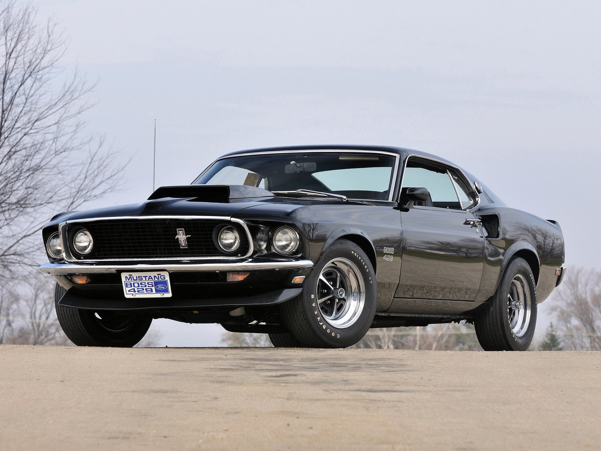 ford mustang jefe 1969 coche del músculo negro coche del músculo