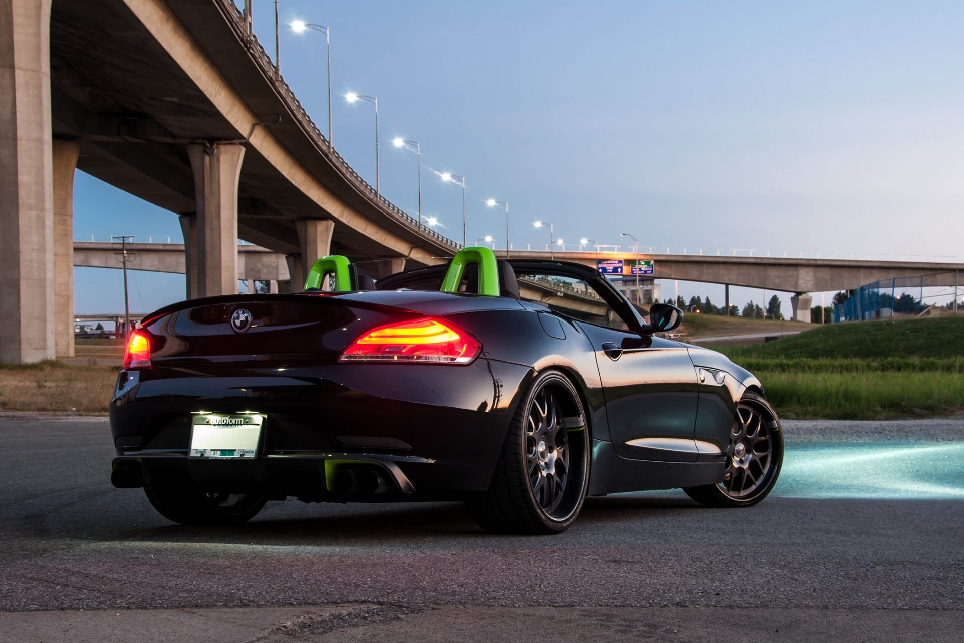 bmw z4 black tuning sky bright light