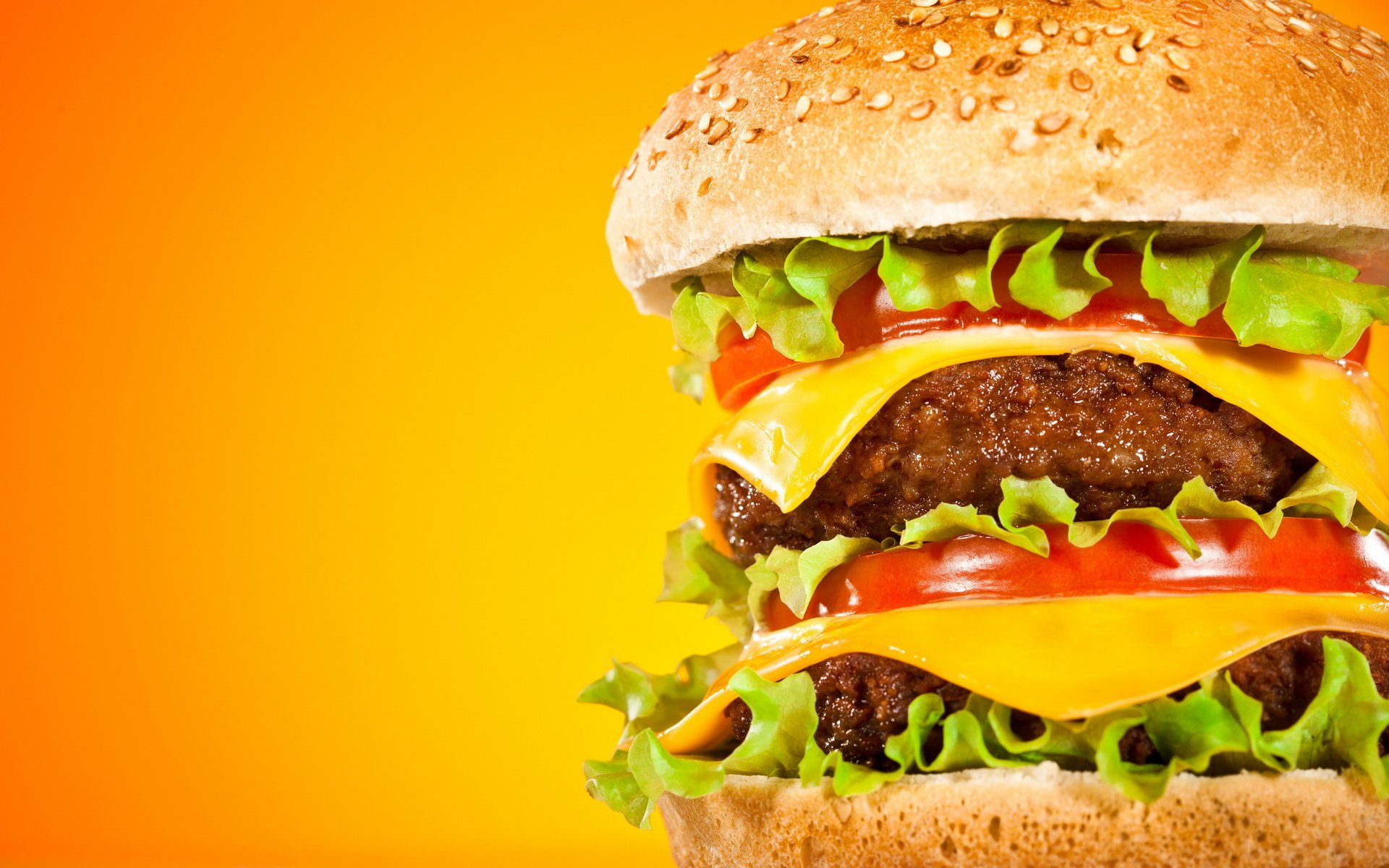 food hamburger yellow background