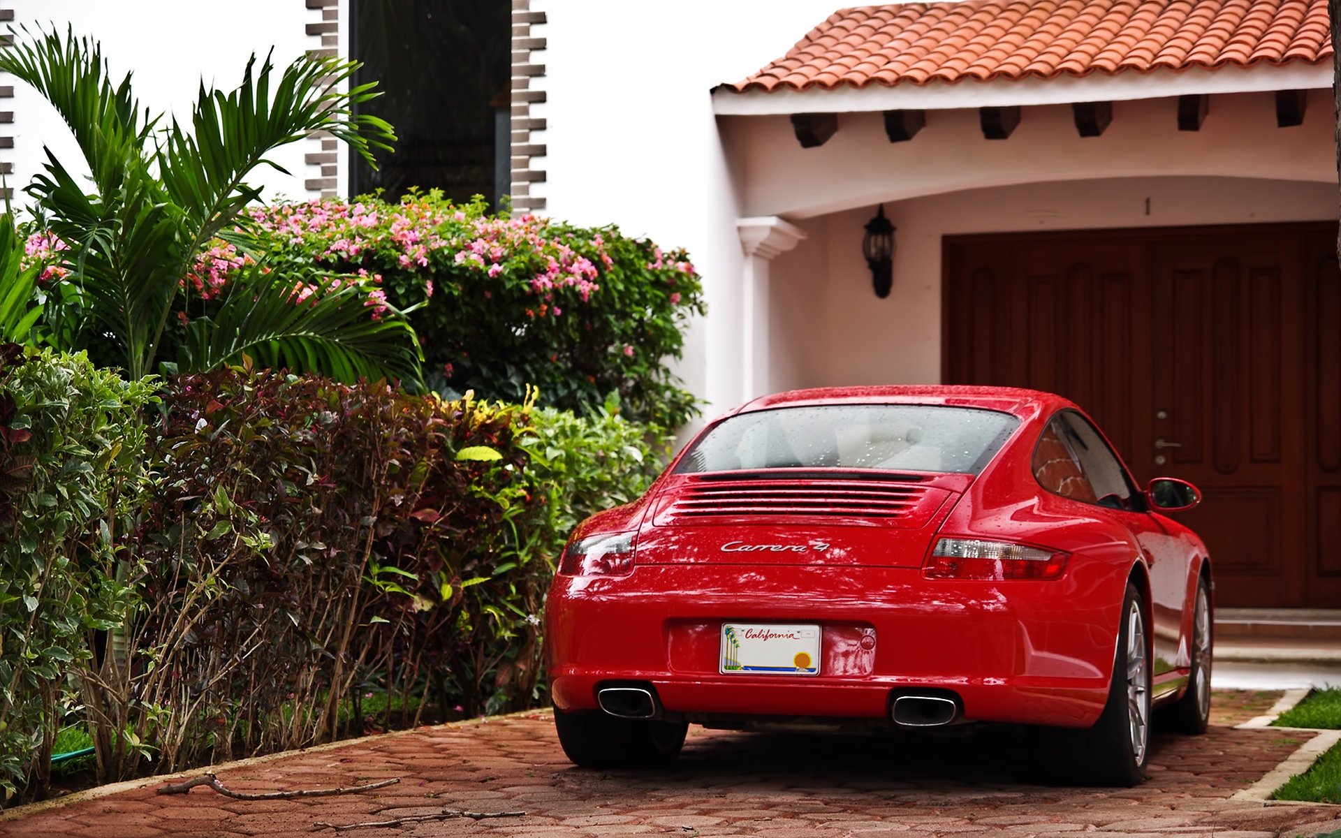 porsche carrera 4 porsche porsche porsche czerwony krzaki garaż