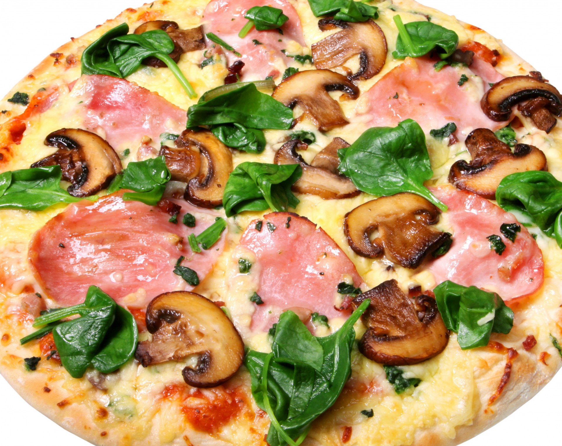 foglia verdure salsicce funghi sfondo bianco pizza