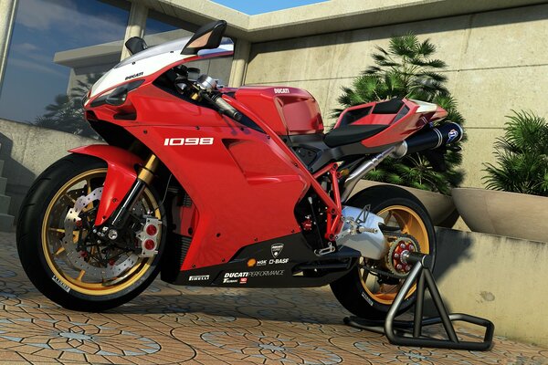 Red Ducati motorcycle