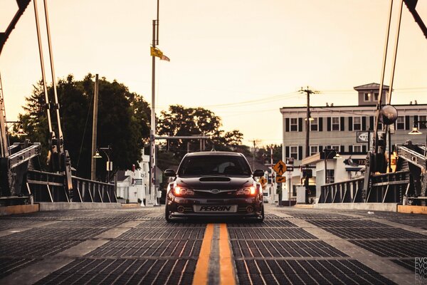 Muzzle of a tuned impreza subaru