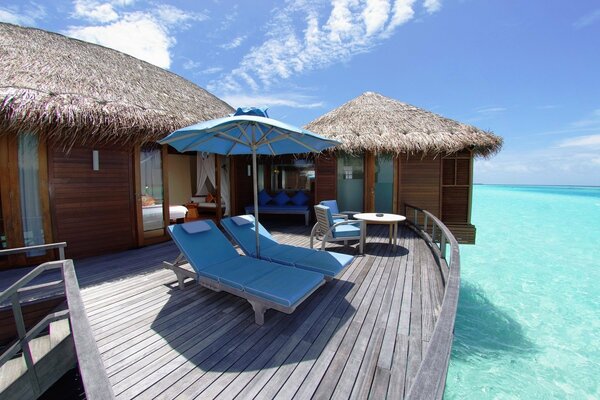 Bungalows for living in the Maldives