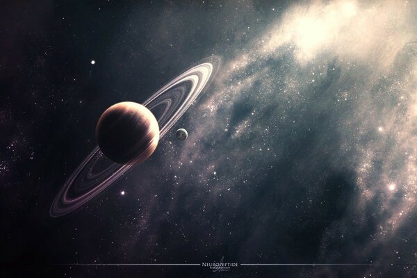 Nebeliges Universum, Planeten, Ringe