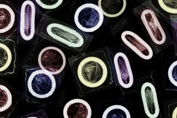 Multicolored condoms to watch X-ray