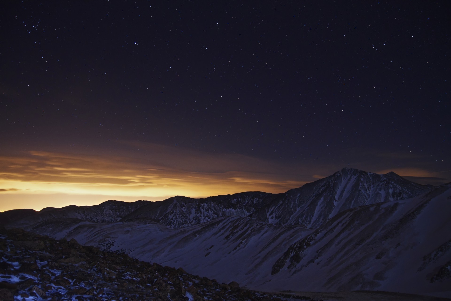 berg zack nacht himmel winter berge