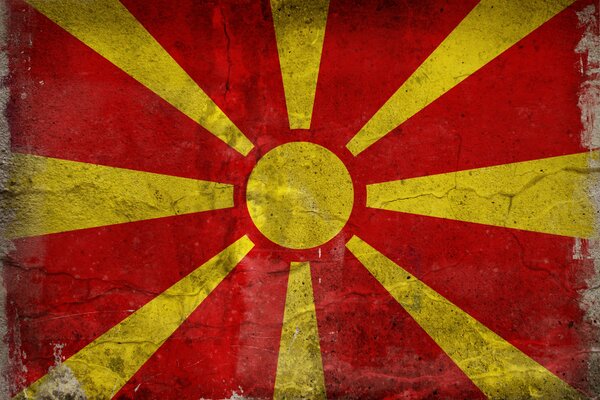 Bandera de Macedonia del color del sol