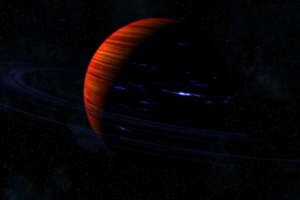 Der Planet Saturn in einer verwinkelten Form