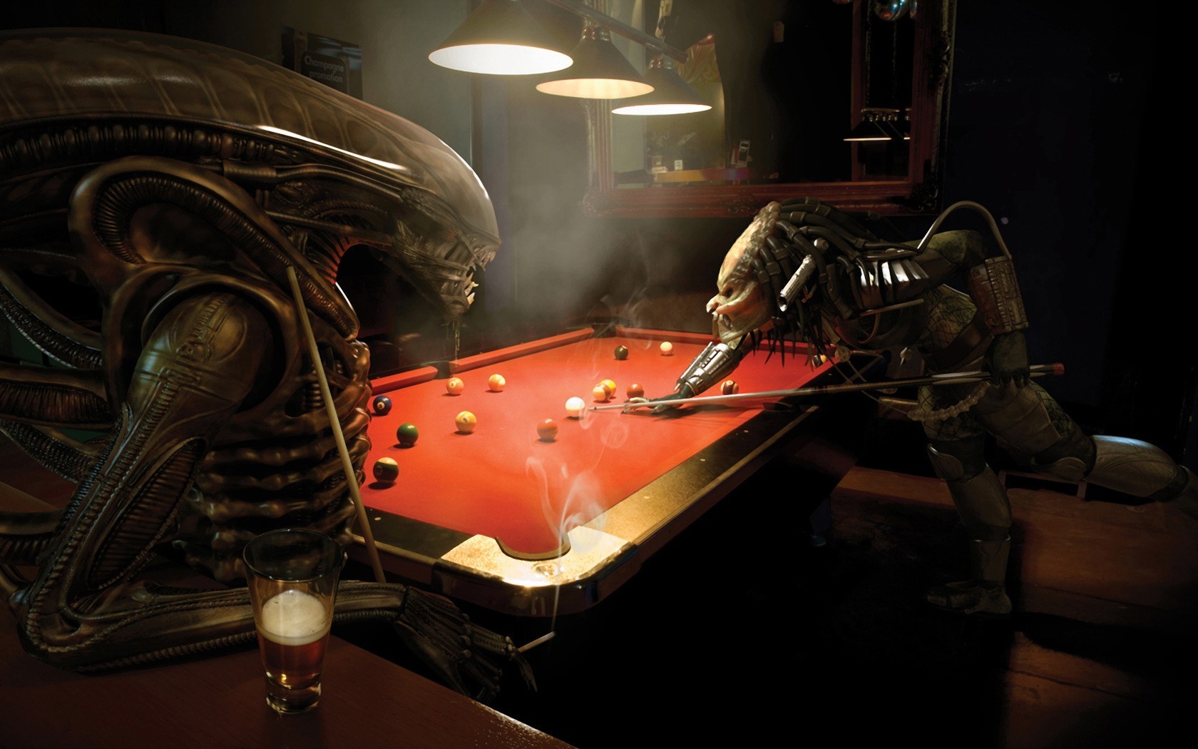 alien raubtier billard