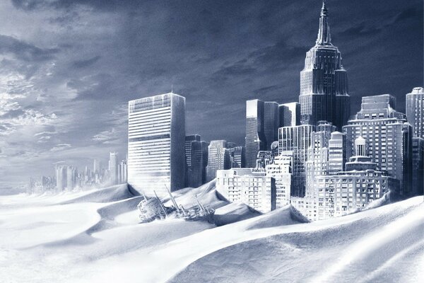 New York Bianca. Coperto di neve