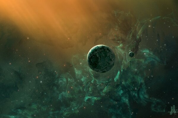 Mysterious cosmos. Foggy Planet