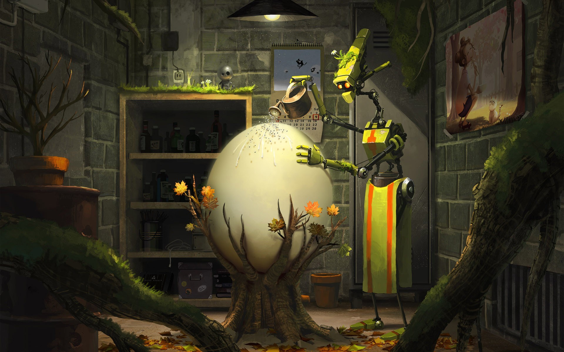 robots egg care fantasy plant life