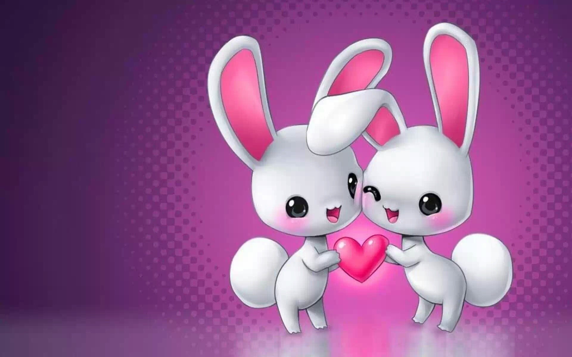 rabbits love heart