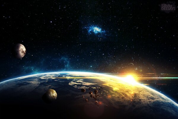 Earth in outer space