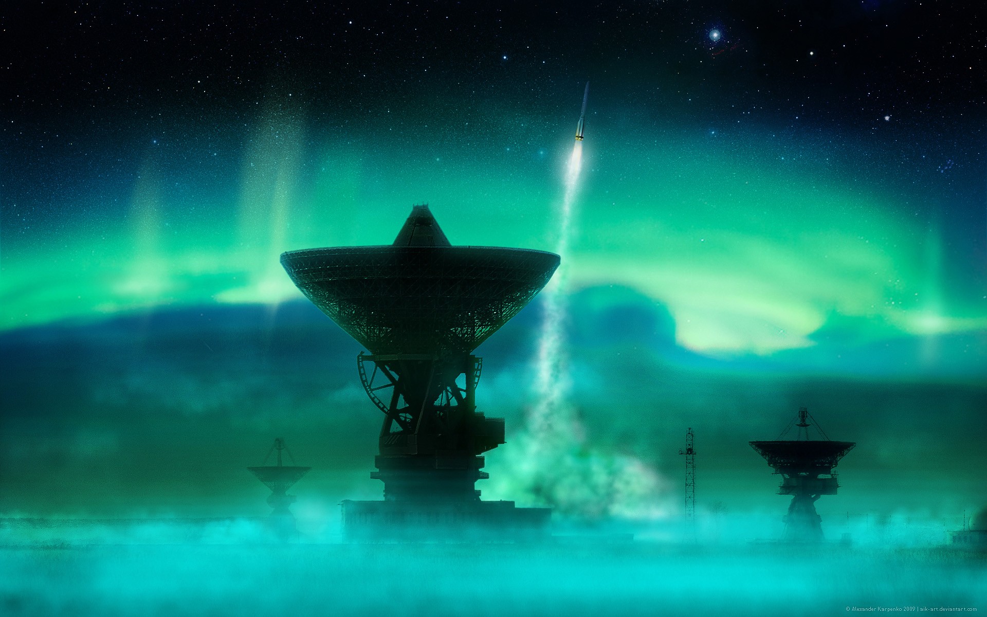 aurora boreal antena cohete