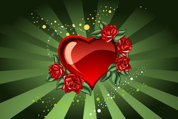 Hearts and roses on Valentine s Day