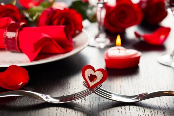 Romantisches Abendessen am Valentinstag