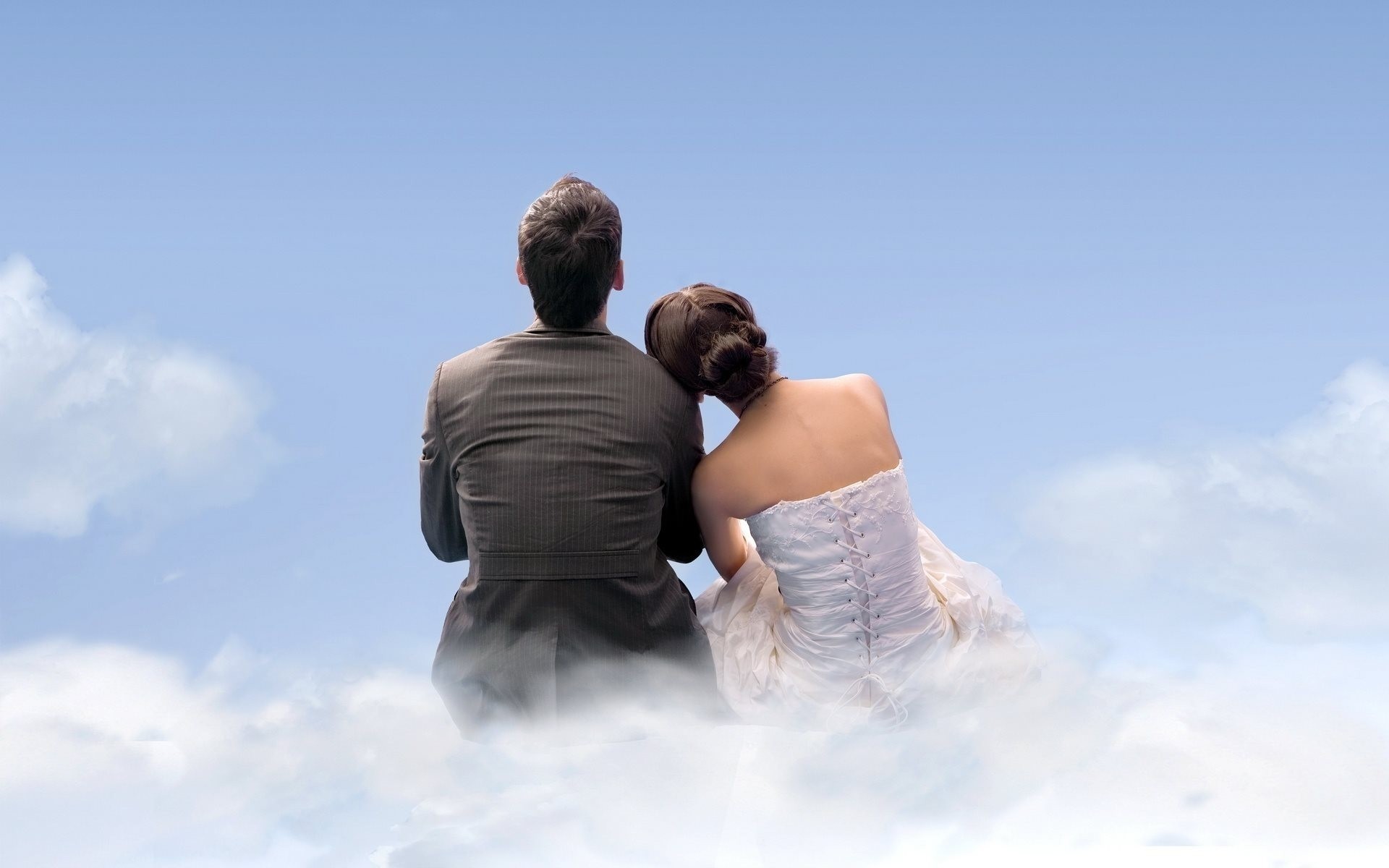 recién casados romance cielo sueño nubes