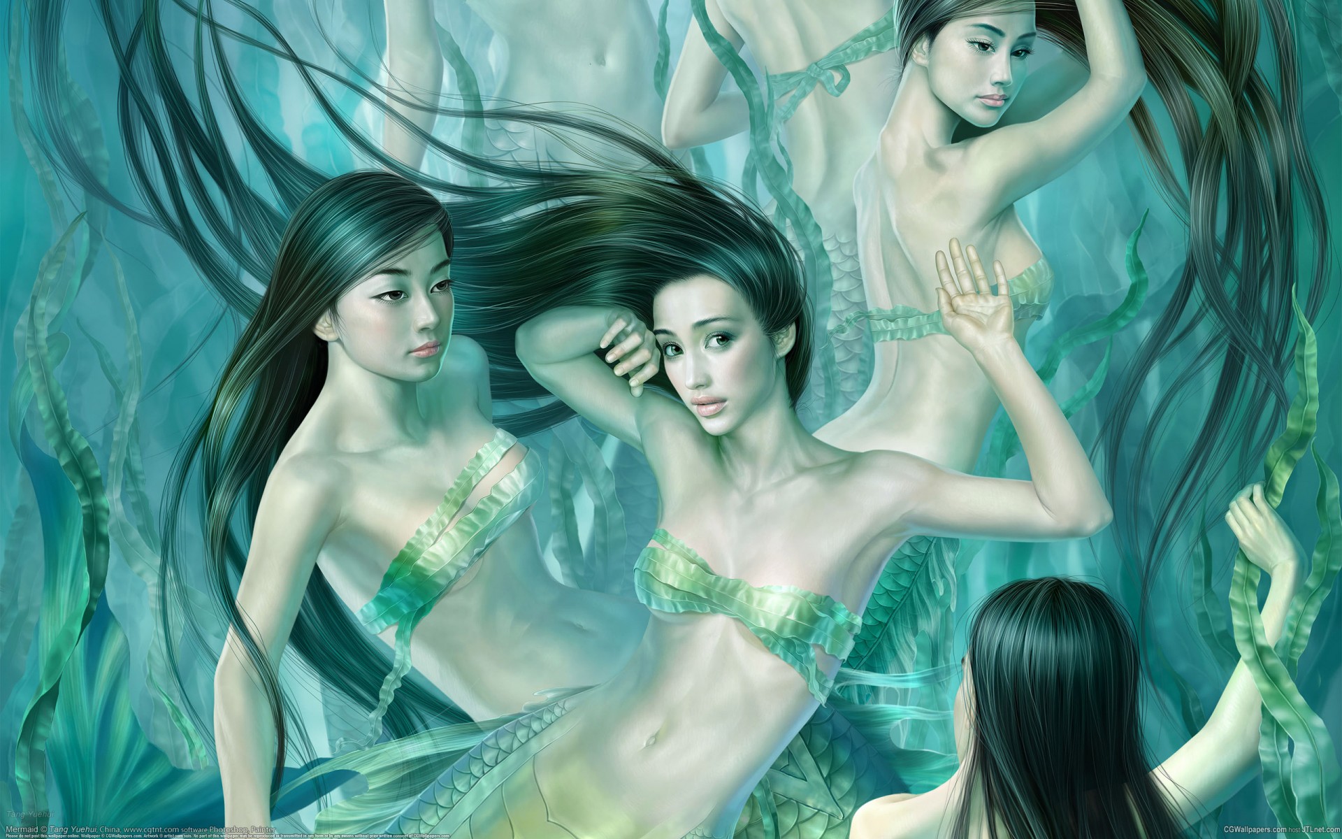 tang yuehu mermaid algae girls water