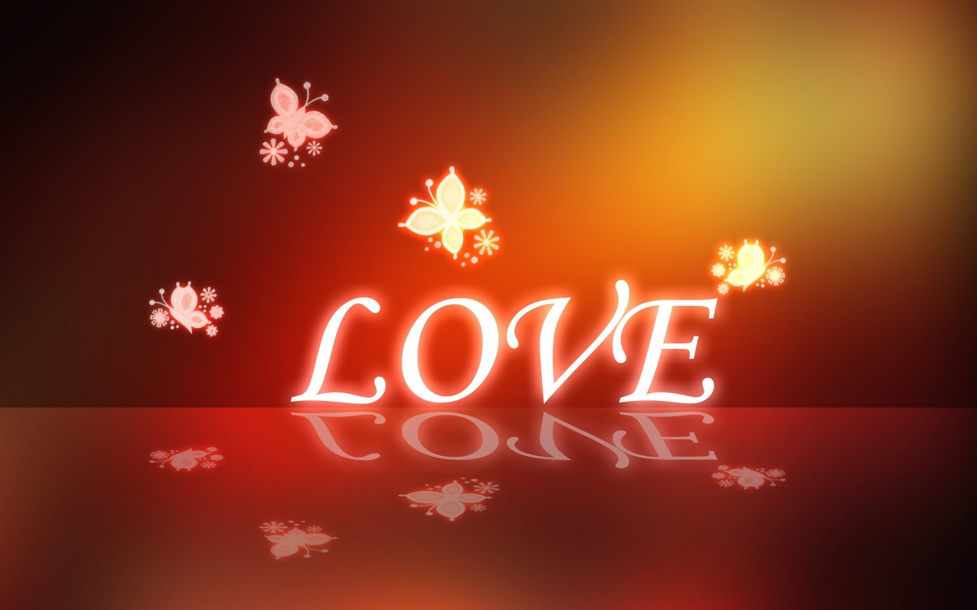 love inscription feelings butterfly flower background