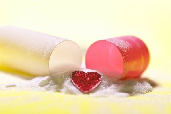 A love pill. Heart in a pill