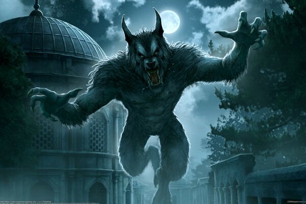 A werewolf heats up on a full moon