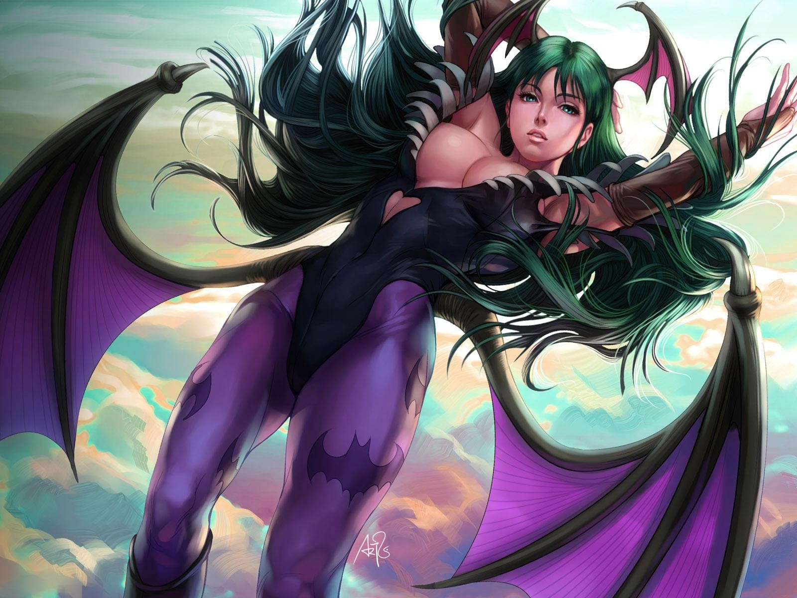 morrigan girl demon wing