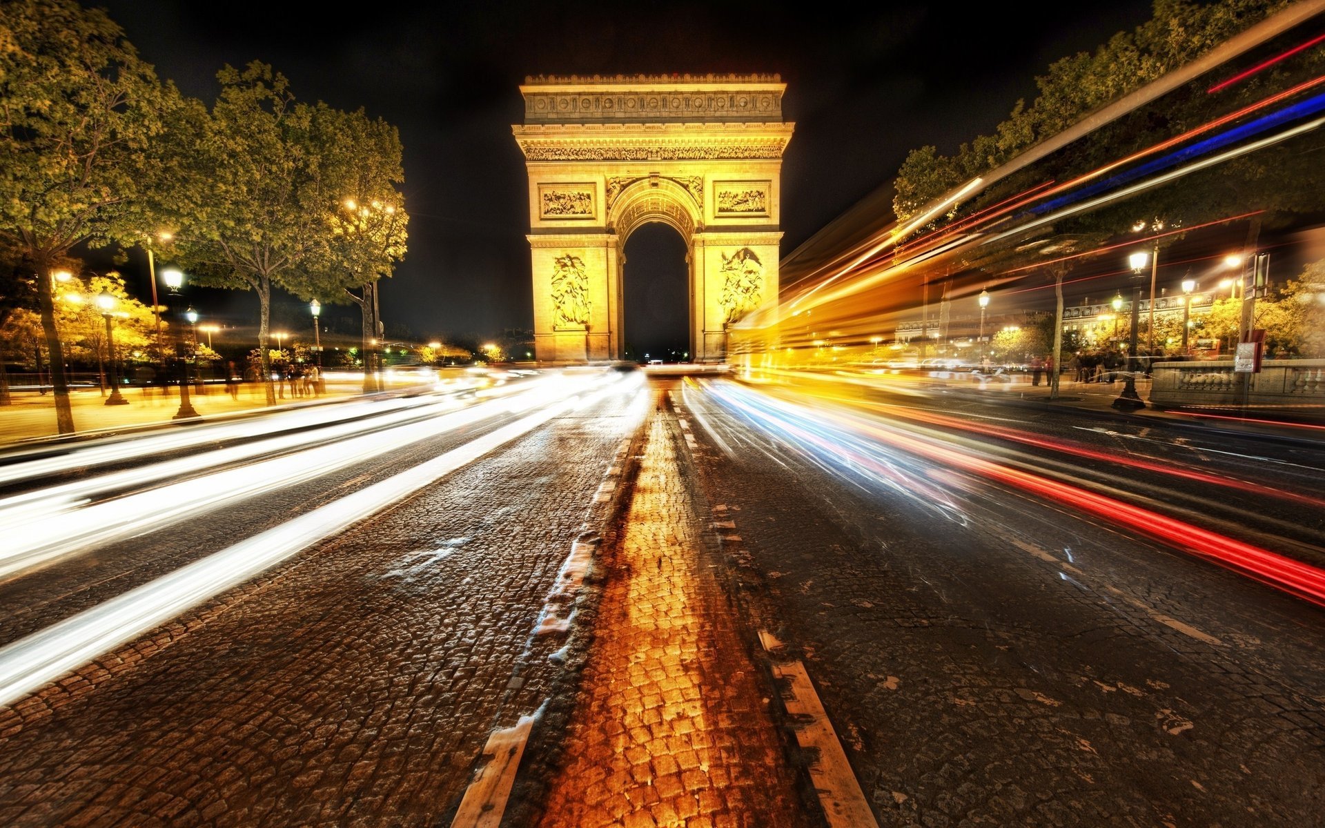 ночь arc de triomphe paris париж france франция