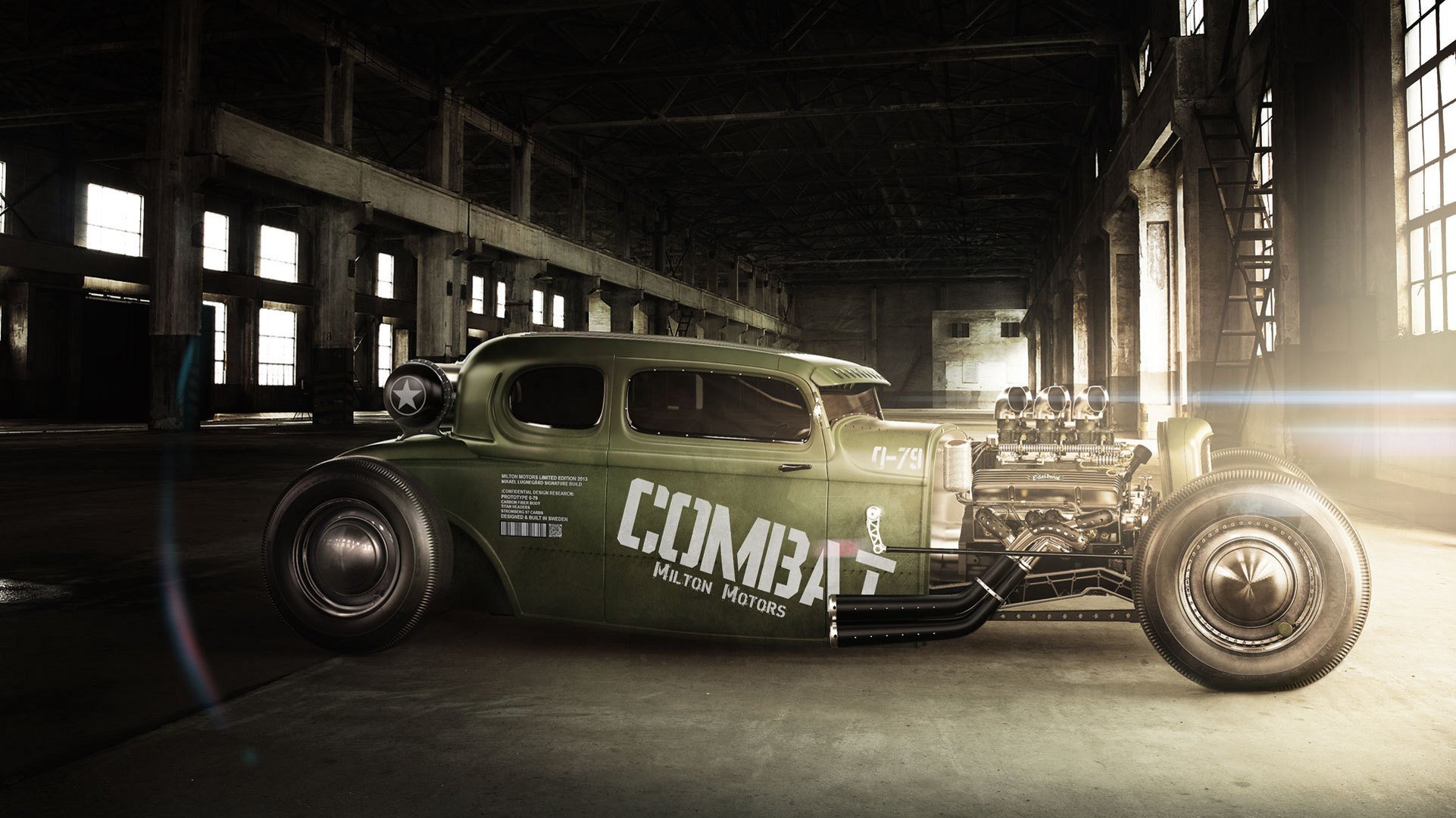 combattimento hot rod verde hangar bagliore