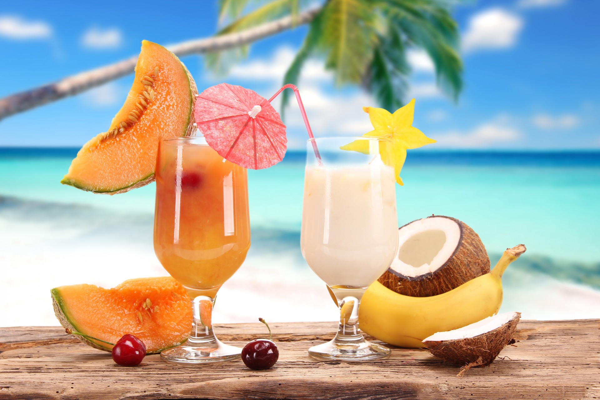 cócteles delicioso fruta fondo océano verano cóctel diapasón jugo