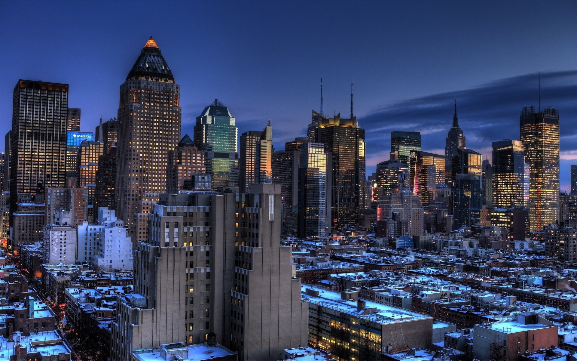 manhattan blue hour new york usa midtown nowy jork