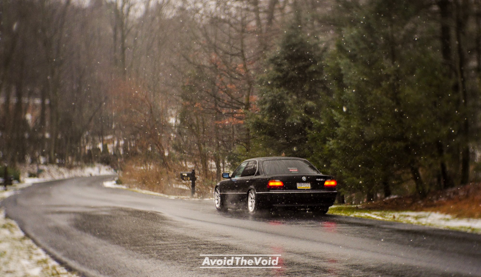 bmw 740 e38 boomer siete nieve carretera nublado