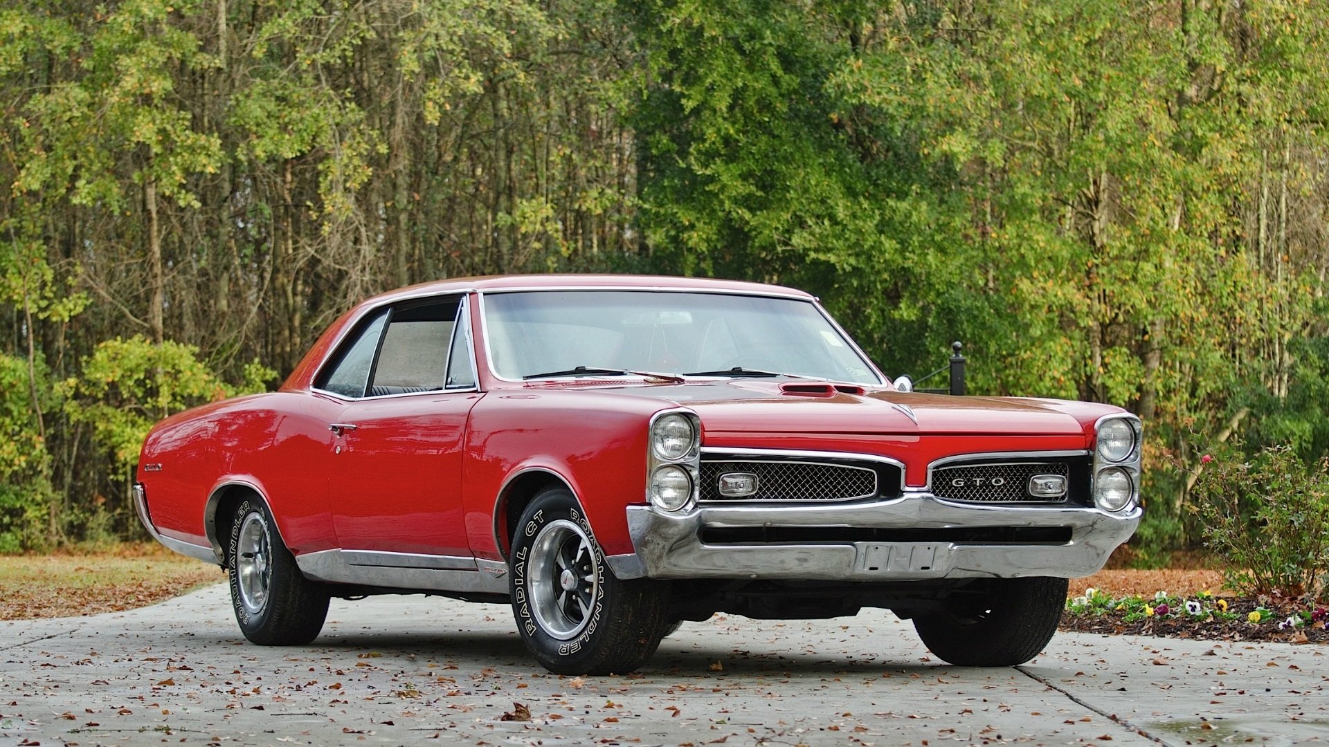 pontiac gto techo duro coupe 1967 coche del músculo rojo clásico pontiac trp rojo techo duro clásico retro coche del músculo