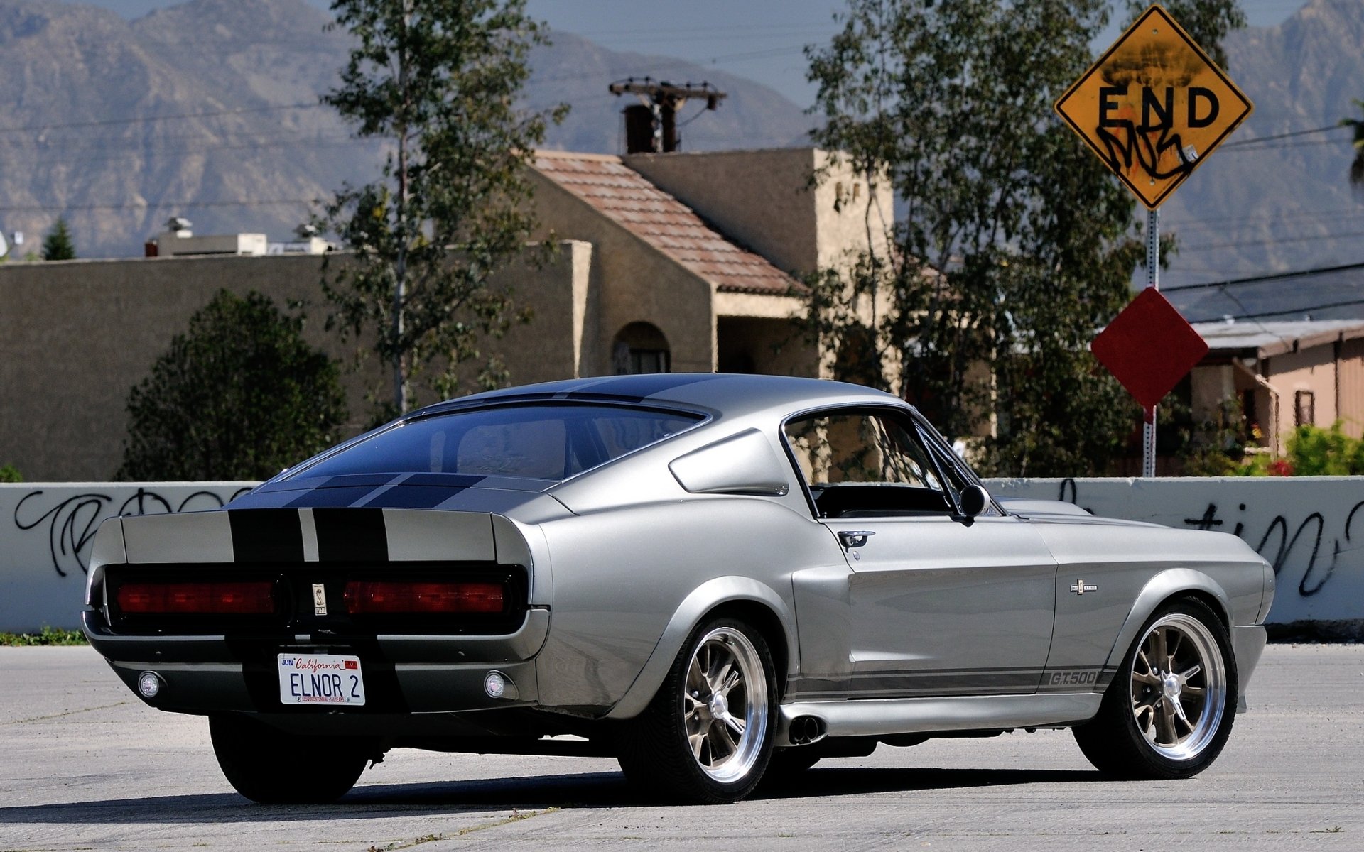 ford mustang gt500 eleanor eleanor muscle car muscle car vista posteriore segno sfondo