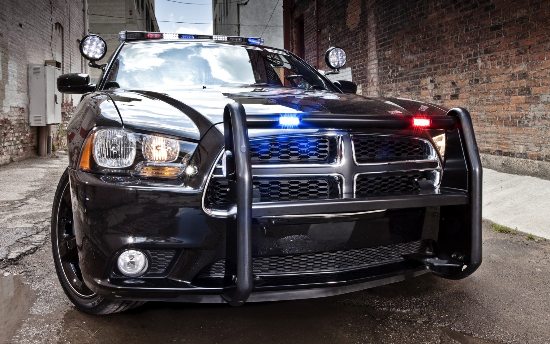 dodge charger pursuit chardzher sedan police flashing lights kenguryatnik ulitsa.fon