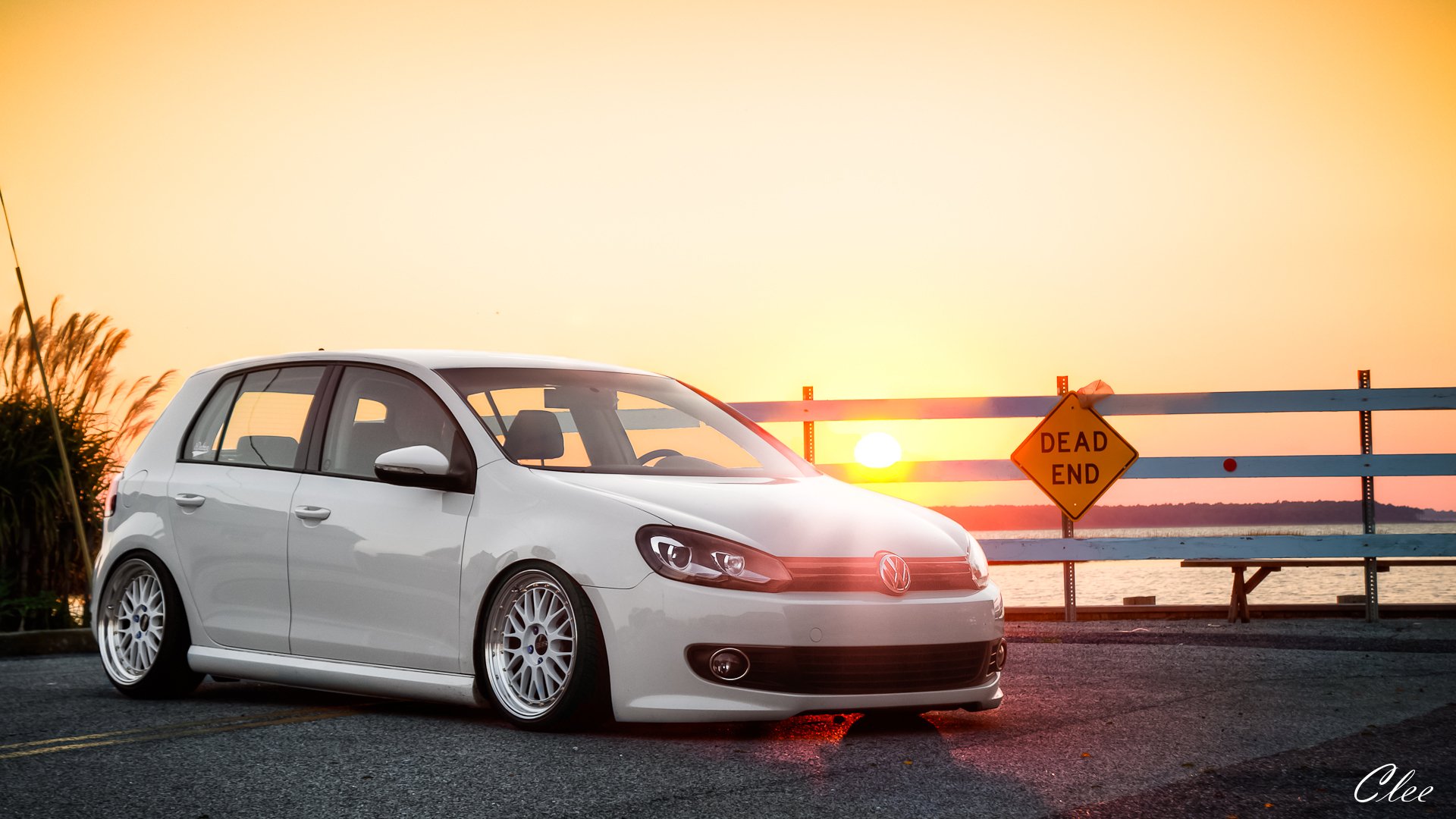 volkswagen golf mk6 coucher de soleil volkswagen